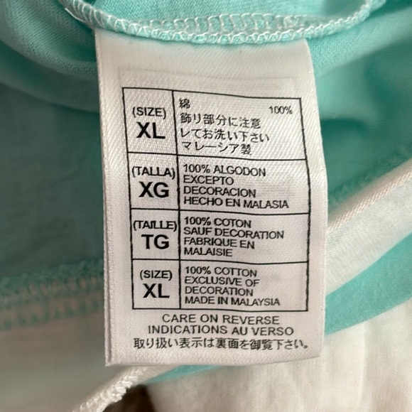 Disney Parks girls XL(14/16) white &light blue long sleeve shirt says Mickey NWT - Picture 13 of 14